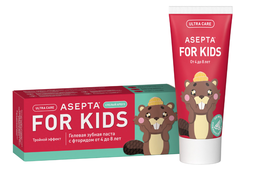 фото упаковки Асепта Kids Детская гелевая зубная паста от 4 до 8 лет