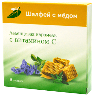 фото упаковки Шалфей с медом Леденцовая карамель с витамином С