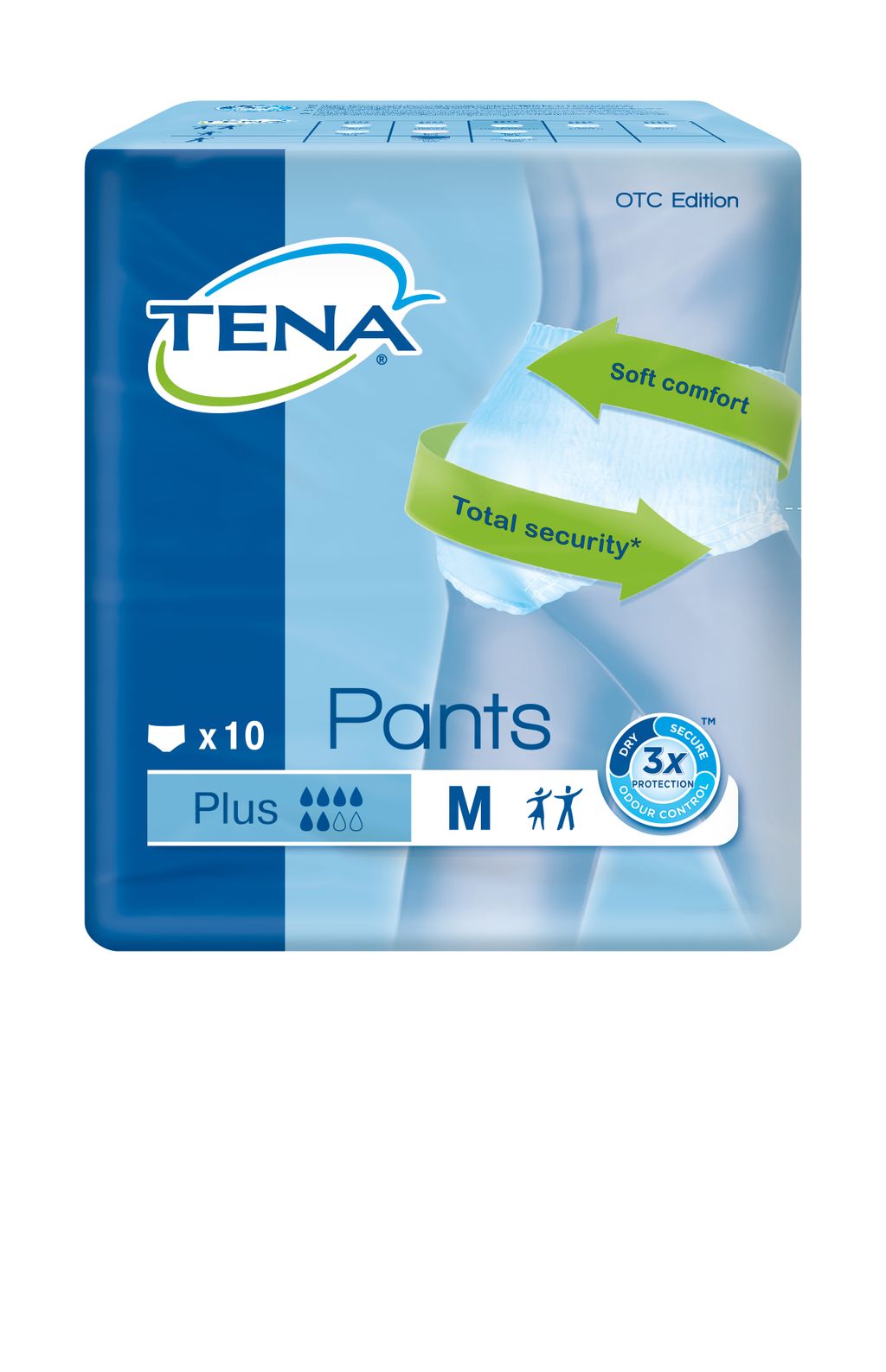 Подгузники-трусы для взрослых Tena Pants Plus, Medium M (2), 80-110 см, 10 шт.