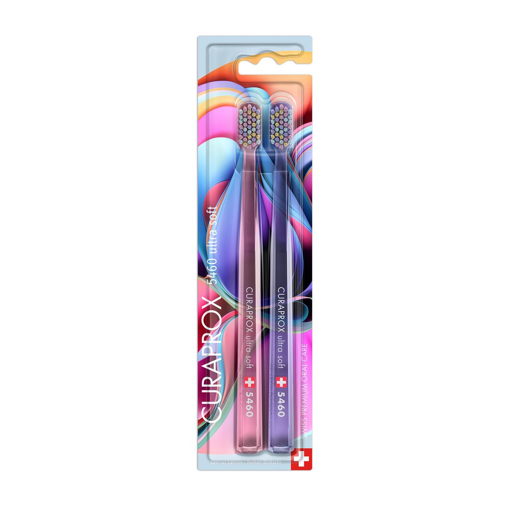 фото упаковки Curaprox Набор зубных щеток Colorful Curls, CS5460, щетка зубная, ультрамягкая, 2 шт. фото упаковки Curaprox Набор зубных щеток Colorful Curls