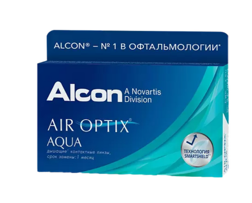 Alcon Air Optix aqua контактные линзы плановой замены, BC=8,6 d=14,2, D(-1.50), стерильно, 3 шт.