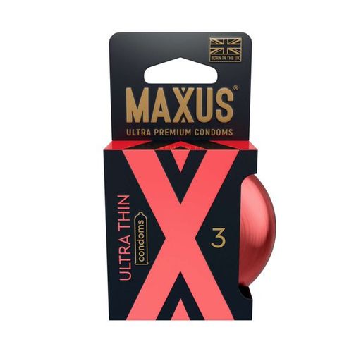 Maxus Презервативы из натурального латекса Ультратонкие, презервативы, 3 шт.