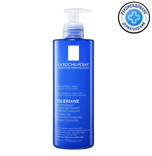 La Roche-Posay Toleriane Очищающая гель-пенка для лица, гель-пенка, двойного действия, 400 мл, 1 шт.