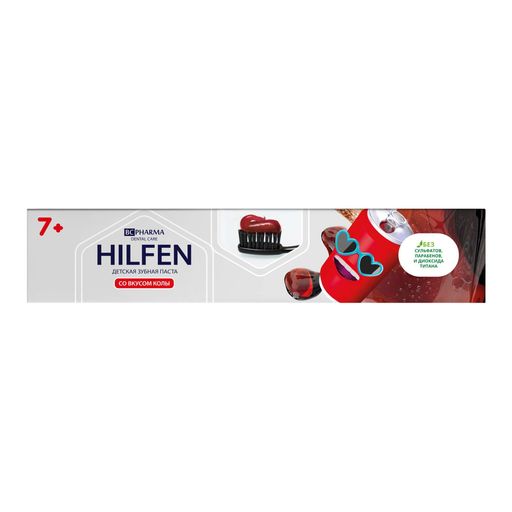 Hilfen Зубная паста детская, для детей с 7 лет, паста зубная, кола, 60 г, 1 шт.