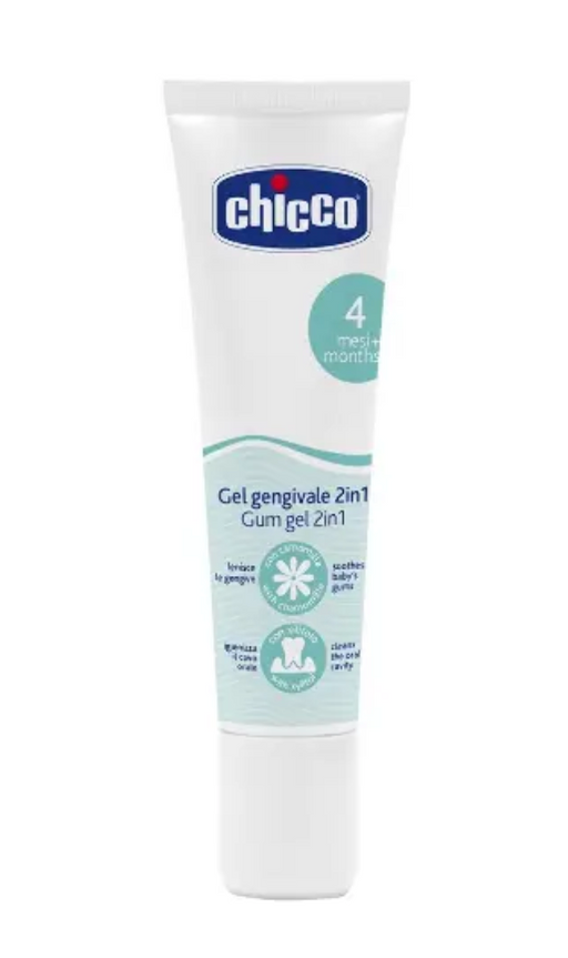 Chicco гель для десен при прорезывании зубов 2в1, для детей с 4 месяцев, гель для местного применения, 30 мл, 1 шт.